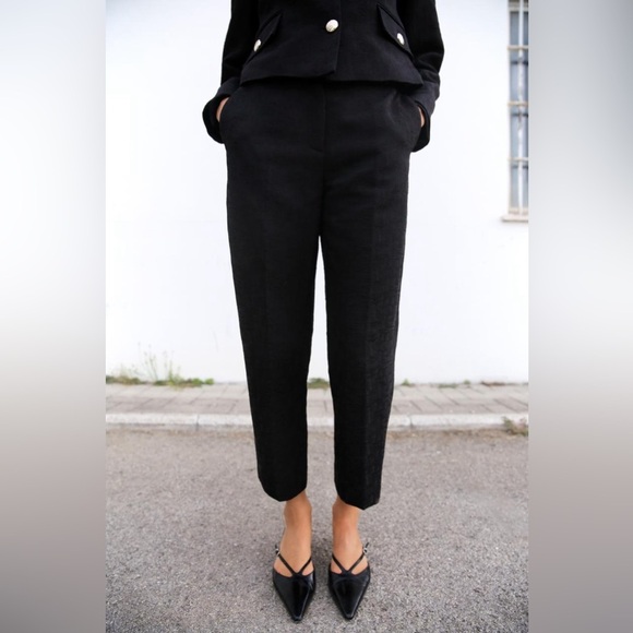 Zara Pants - Zara Women’s Tailored Black Pleated Ankle Dress Pants In Size 4